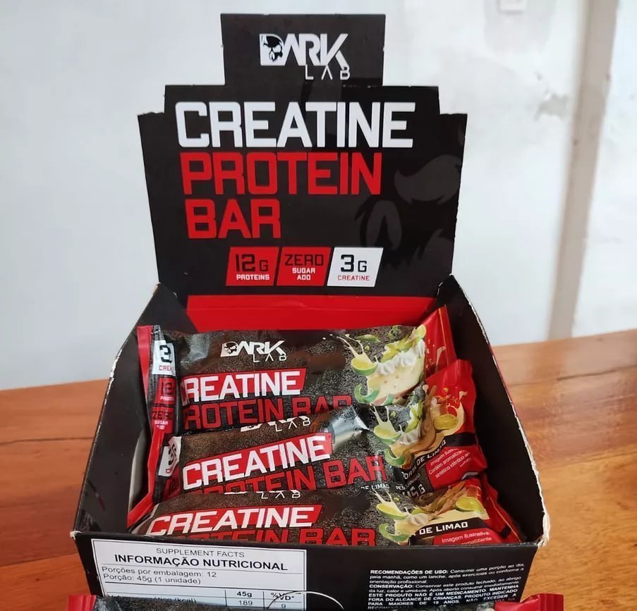 Creatine Protein Bar Dark Lab 45g Torta de Limão - 12 Unidades