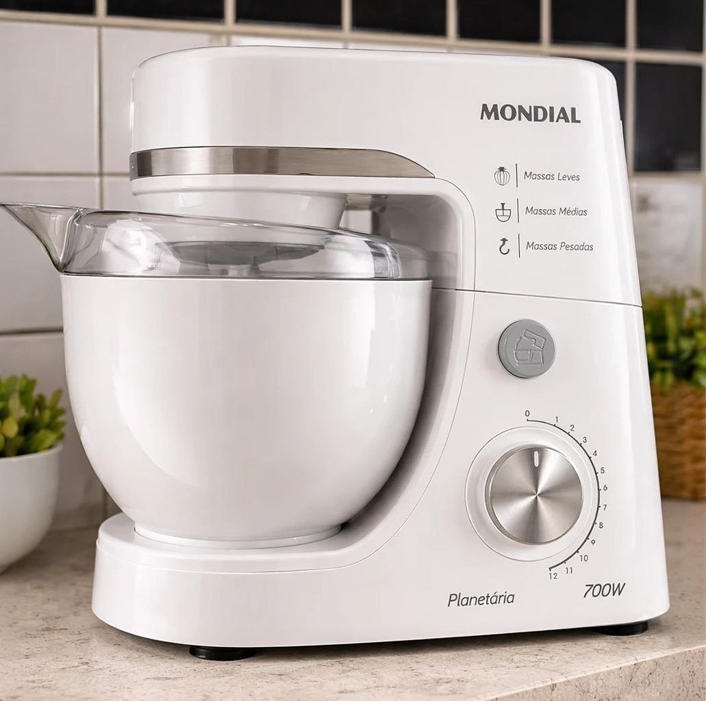 Batedeira Planetária Mondial Branco 700W 110V BP-03-W