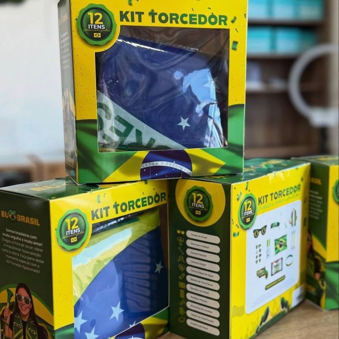 Kit Torcida Brasil Copa 2026 - 12 Itens