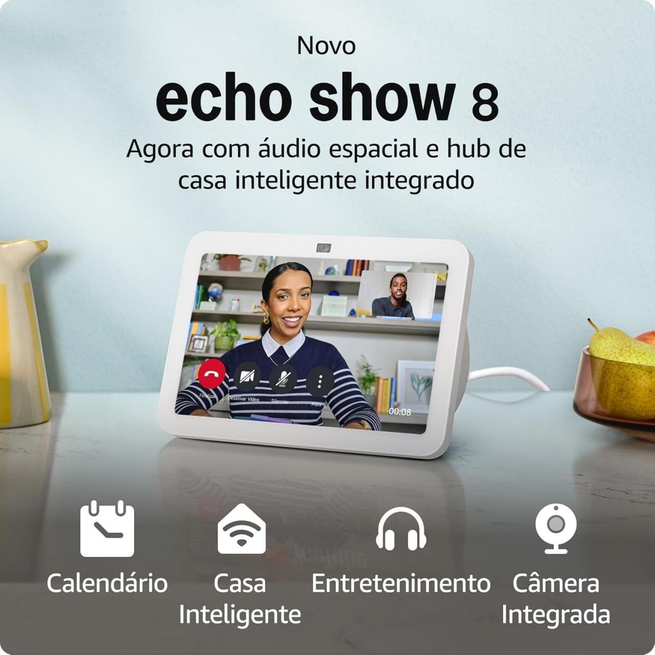 Echo Show 8 (3ª Geração) - Smart Display com Alexa