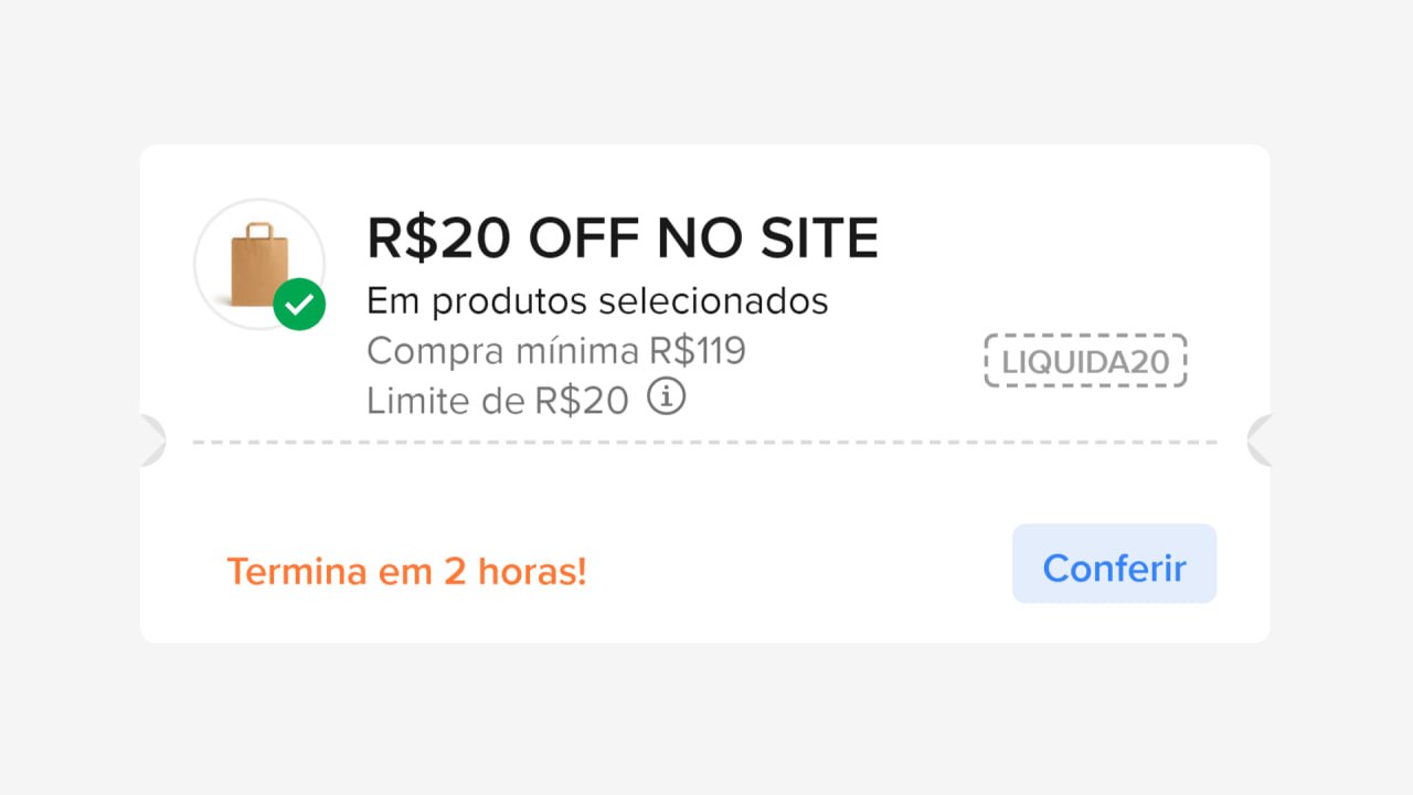 Cupom Desconto R$20 OFF Mercado Livre