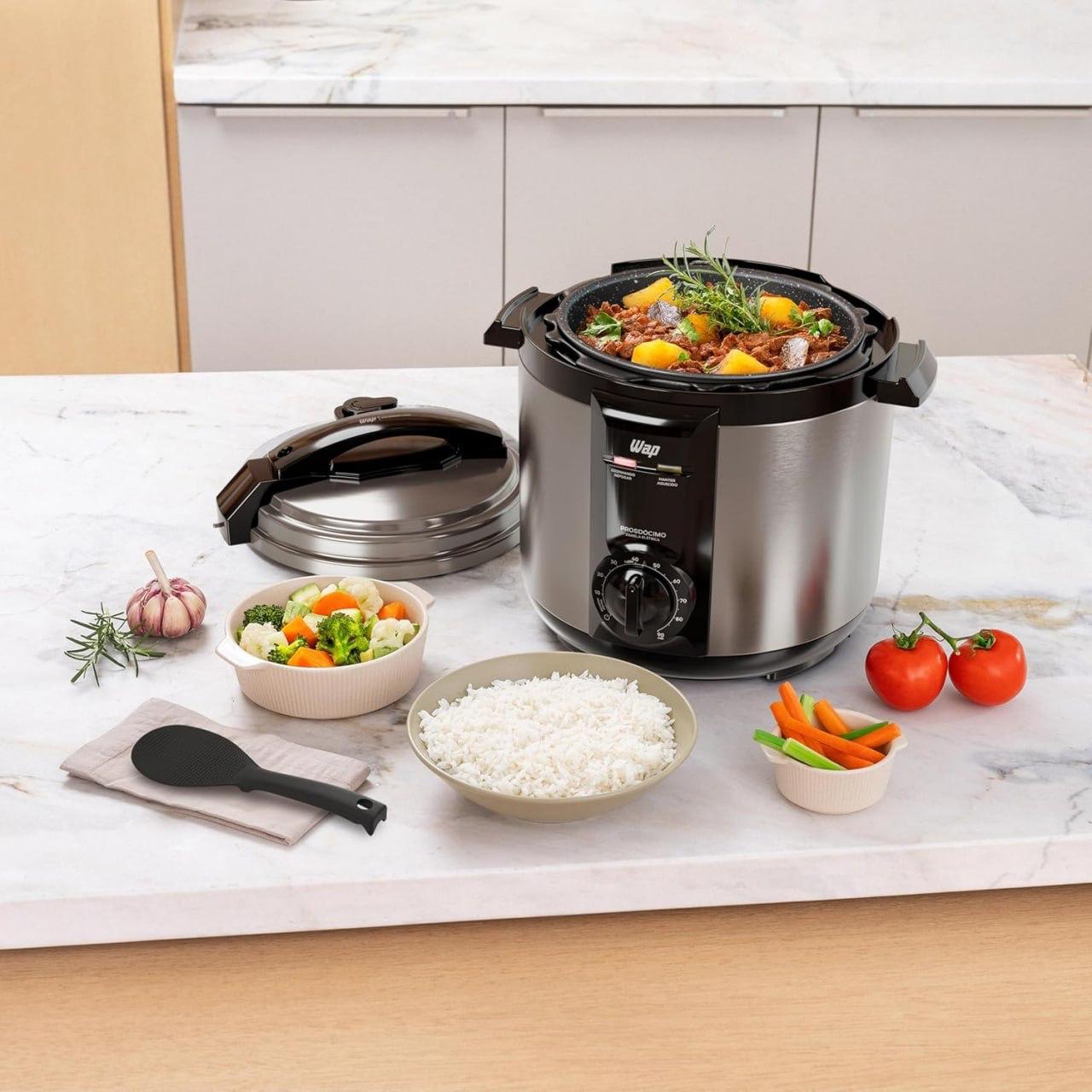 Panela de Pressão Elétrica WAP 5L Inox Antiaderente 900W