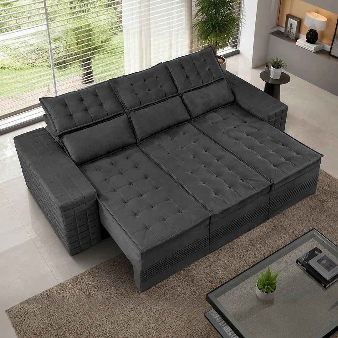 Sofá 3 Lugares Retrátil e Reclinável Cama inBox Compact 2m
