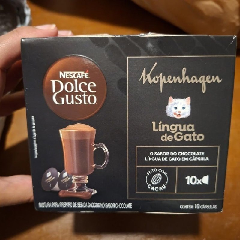 Cápsulas Dolce Gusto Achocolatado Kopenhagen Língua de Gato 10un