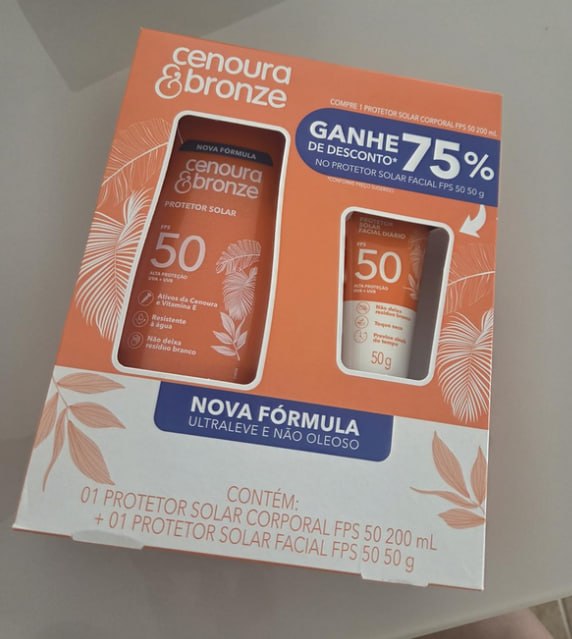 Kit Protetor Solar Cenoura & Bronze FPS50 - Corpo e Facial