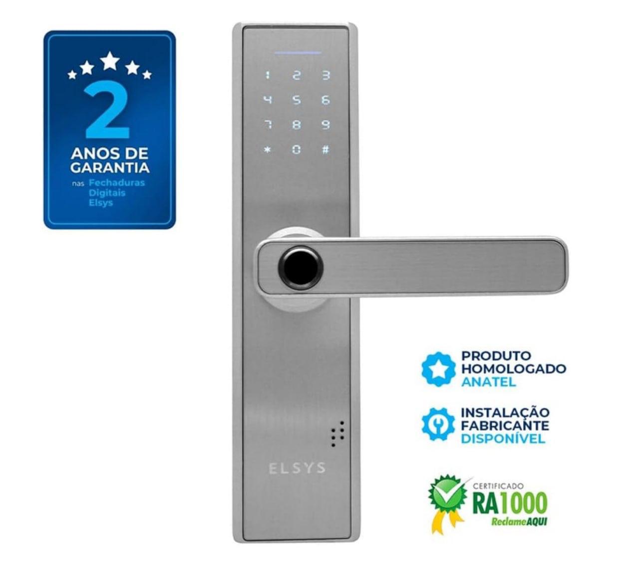 Fechadura Digital Embutir Biometria Elsys ESF-DE2000B