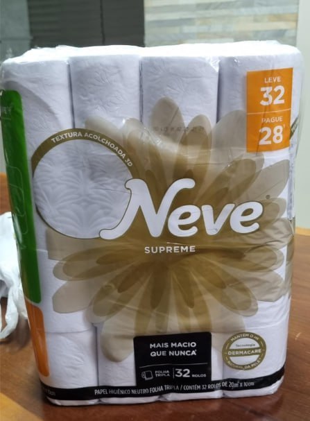 Papel Higiênico Neve Supreme Folha Tripla 32 Unidades 20m