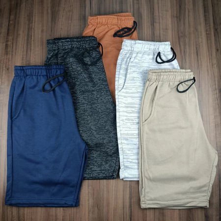 Kit 5 Bermudas de Moletom Premium (P ao GG)
