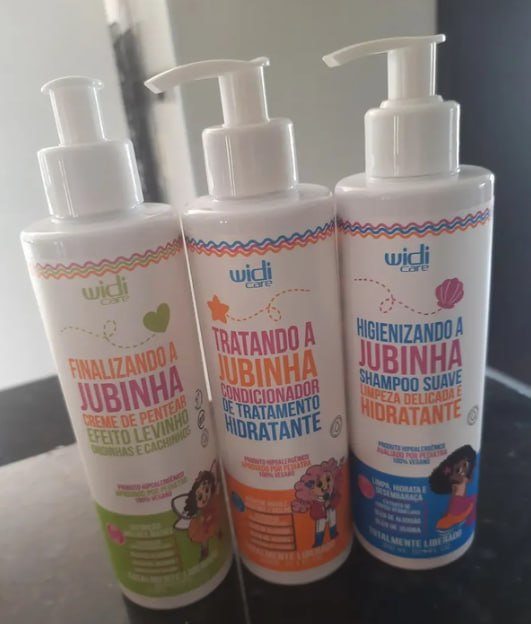 Kit Infantil Widi Care Jubinha - Shampoo, Condicionador e Creme de Pentear 300ml