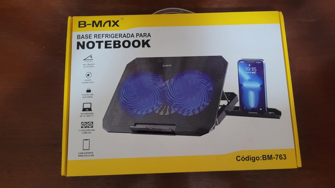 Suporte para Notebook 12'' a 17'' Com Cooler Duplo e Níveis de Ajuste