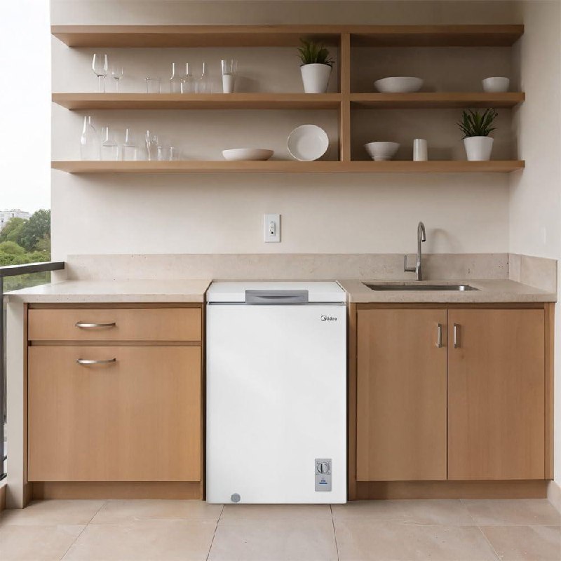 Freezer Horizontal 100L Inverter Bivolt Branco Midea