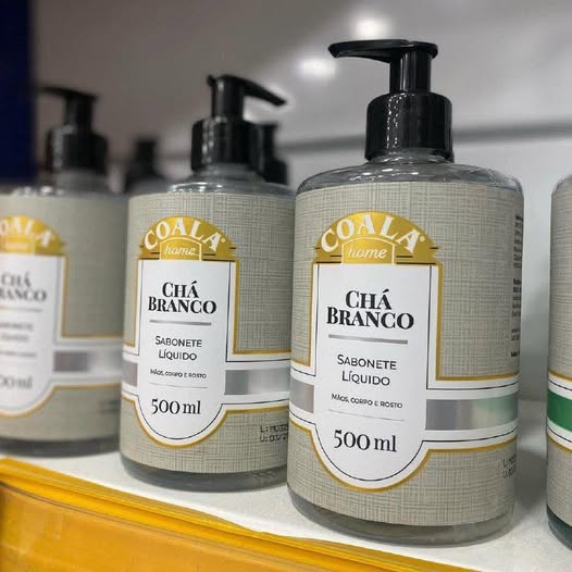 Kit 3 Sabonetes Líquidos Coala Chá Branco 500ml