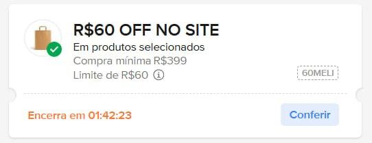 Cupom Mercado Livre - R$ 60 OFF em Selecionados