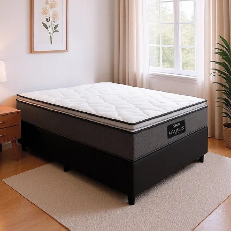 Cama Box Casal e Colchão Gazin Maximus 138x188x65cm