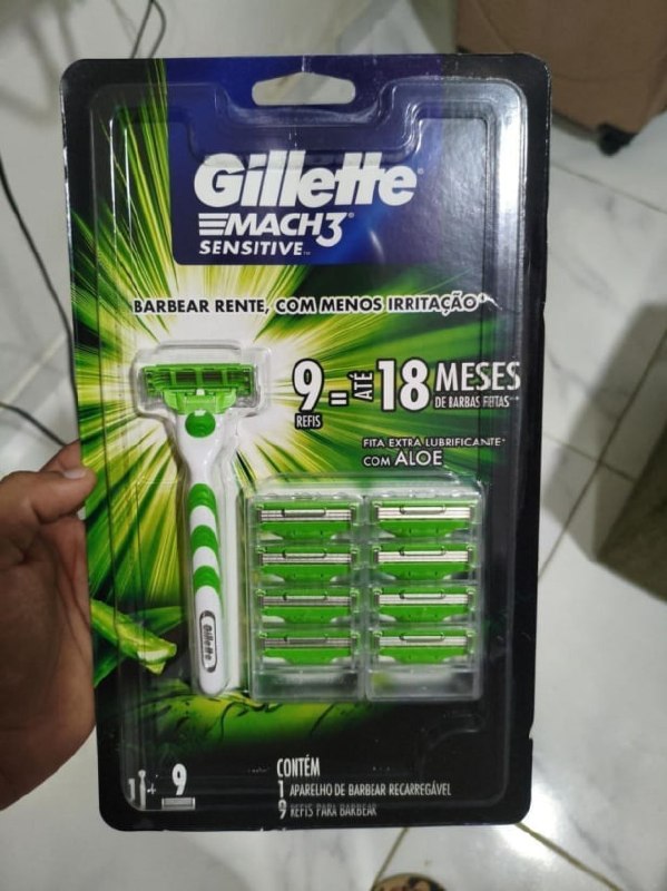 Gillette Mach3 Sensitive Aparelho + 9 Cargas