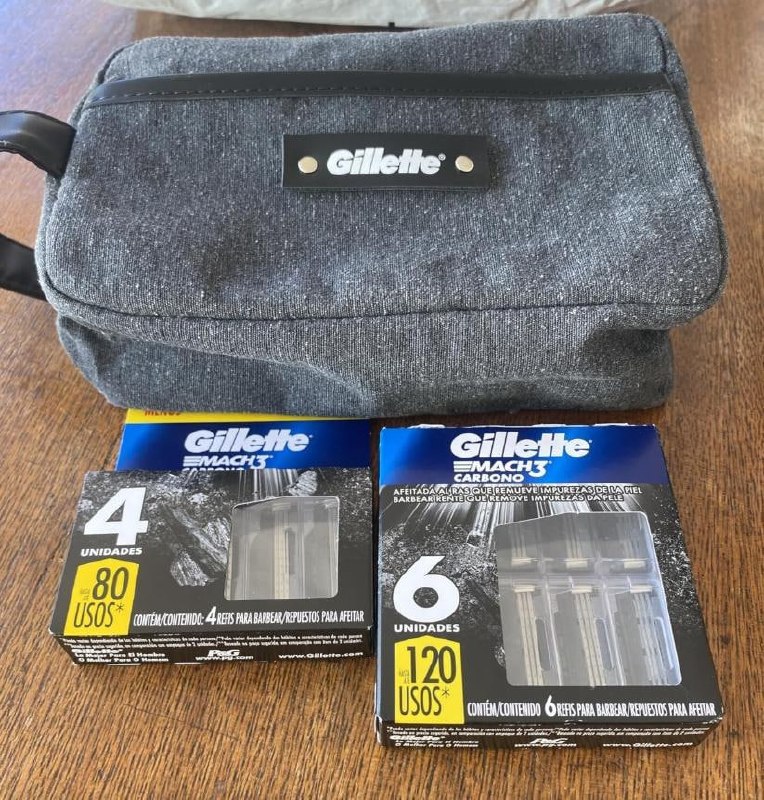 Kit Carga Mach3 10 Unidades + Necessaire Gillette