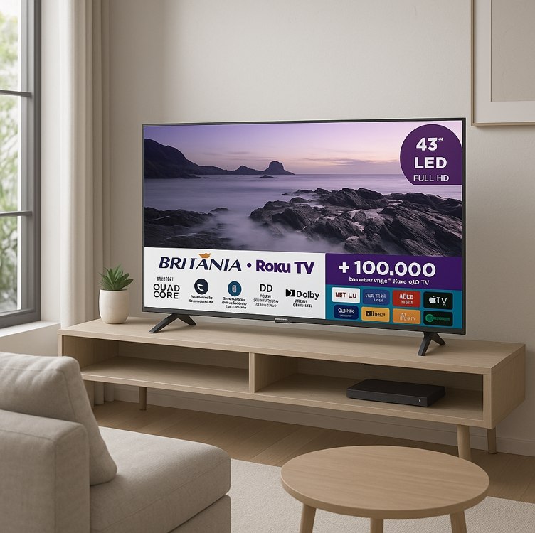 Smart TV 43" Britânia Roku LED Dolby Audio