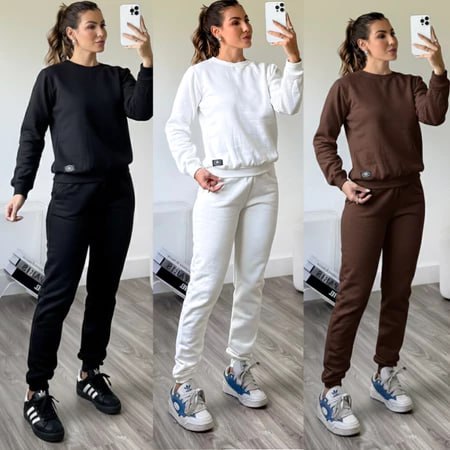 Conjunto Calça Moletom + Blusa de Frio P ao GG