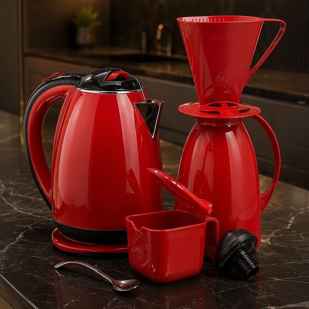 Kit Chaleira Elétrica Garrafa Térmica com Açucareiro e Filtro