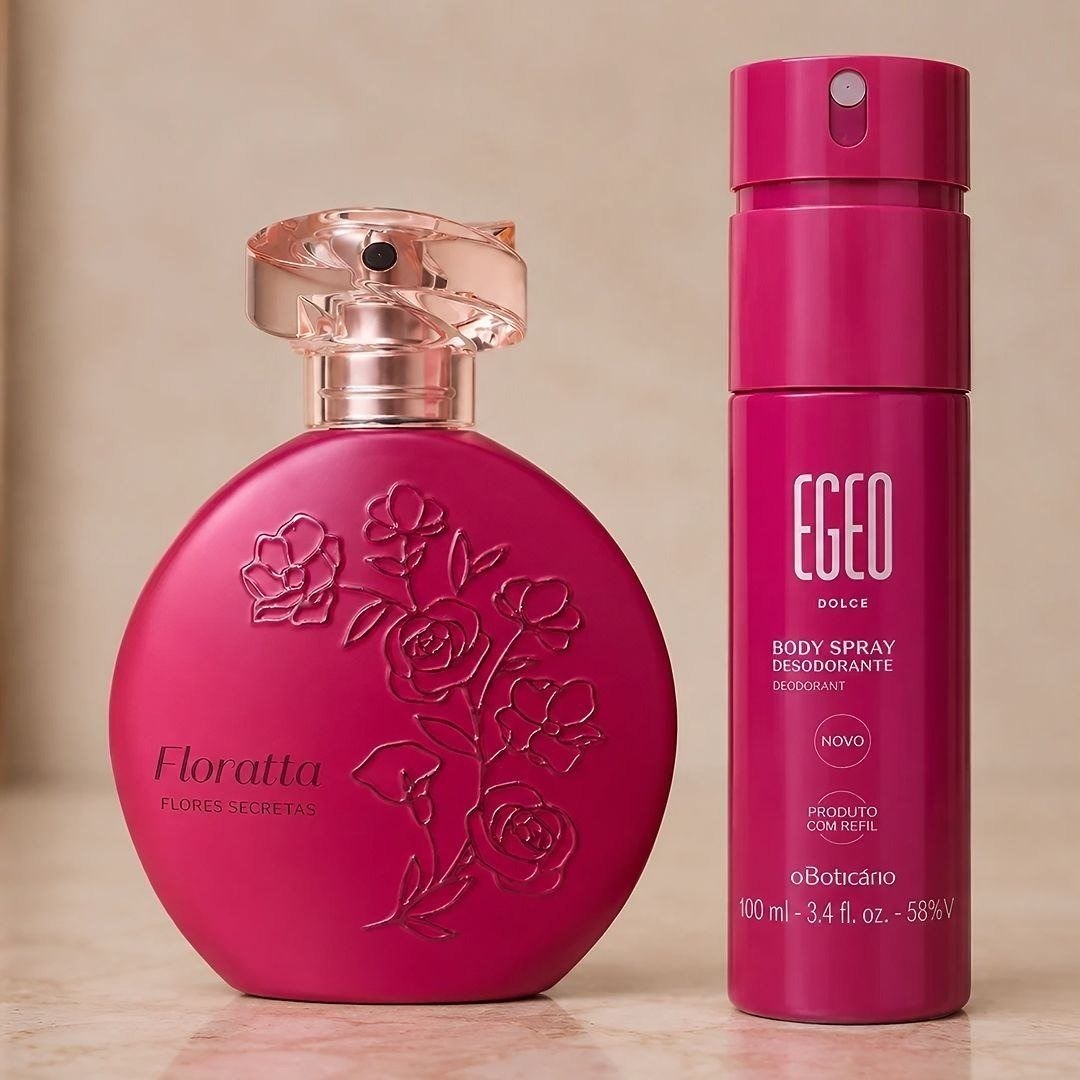 Floratta Flores Secretas Colônia 75ml + Egeo Body Spray Dolce 100ml