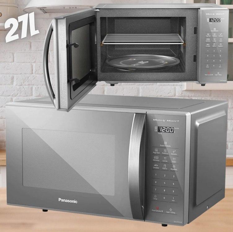 Micro-ondas Panasonic 27L Prata NN-ST55LMRU 110V
