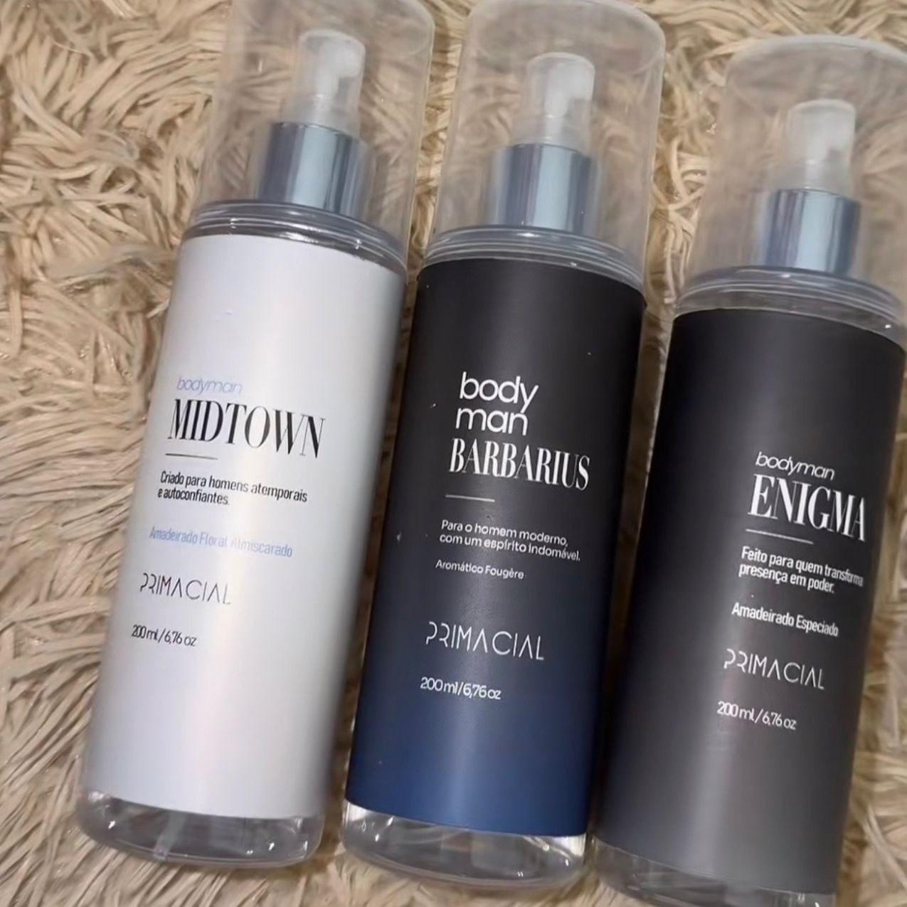Kit Body Splash Masculino Barbarius Enigma Midtown 200ml