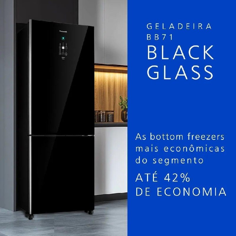 Geladeira Inverter Panasonic Black Glass 511L BB71 110V
