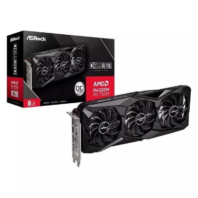 Placa de Vídeo GPU Asrock AMD Radeon RX 7600 Challenger Pro OC 8GB