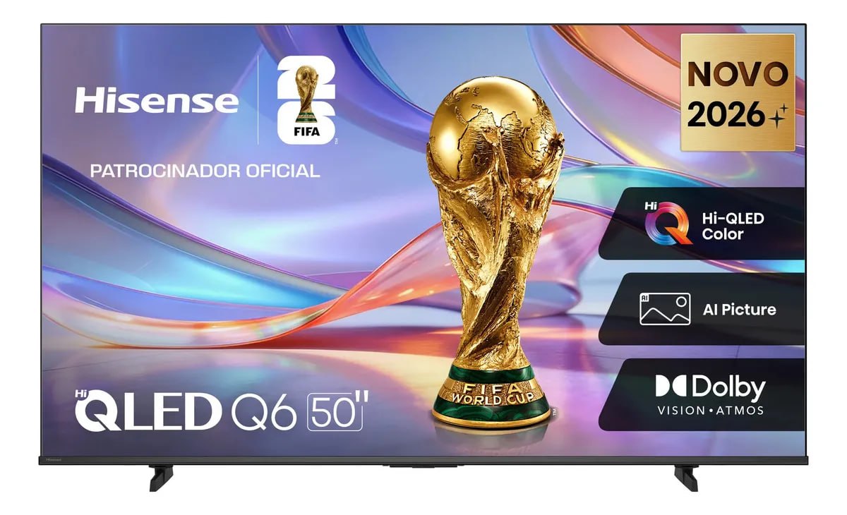 Hisense Smart TV 50" 4K QLED UHD com Dolby Atmos 50Q6QVV