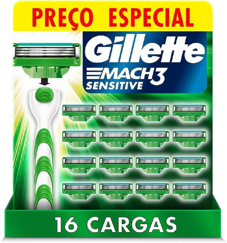 Gillette Mach3 Refil para Barbear com 16 Unidades