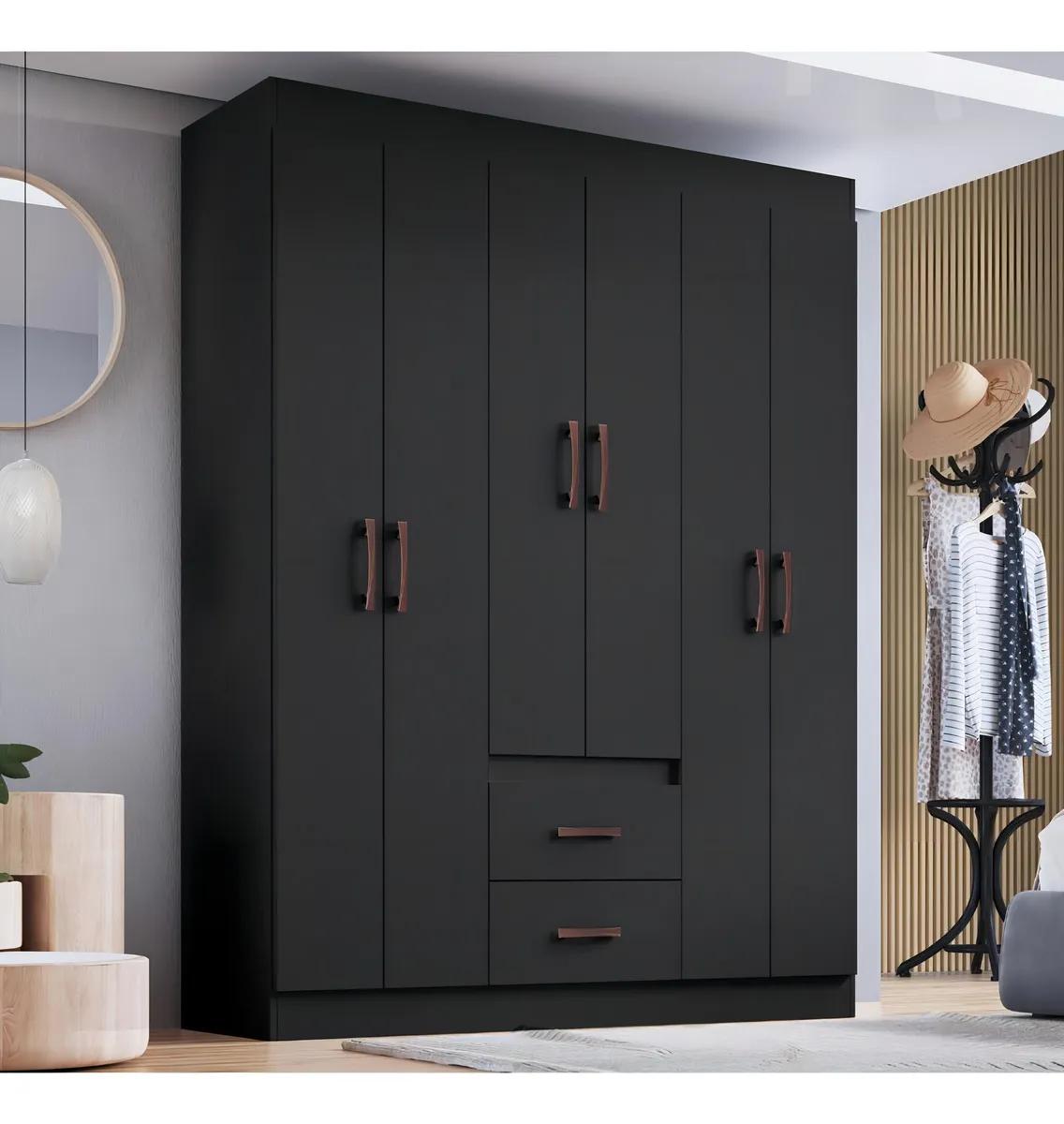 Guarda Roupa Solteiro 6 Portas 2 Gavetas Sidney Doripel