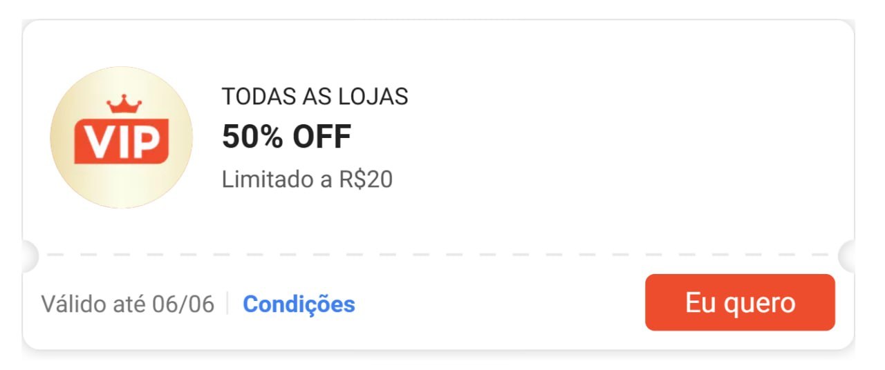 Cupom Shopee VIP - 50% OFF até R$20