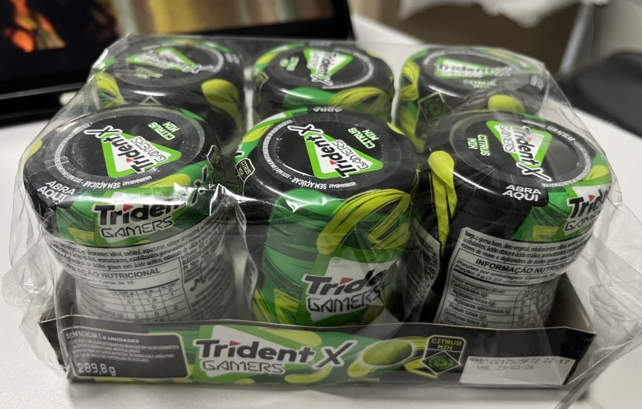 Chiclete Trident X Gamers Citrus Mix 6 un.