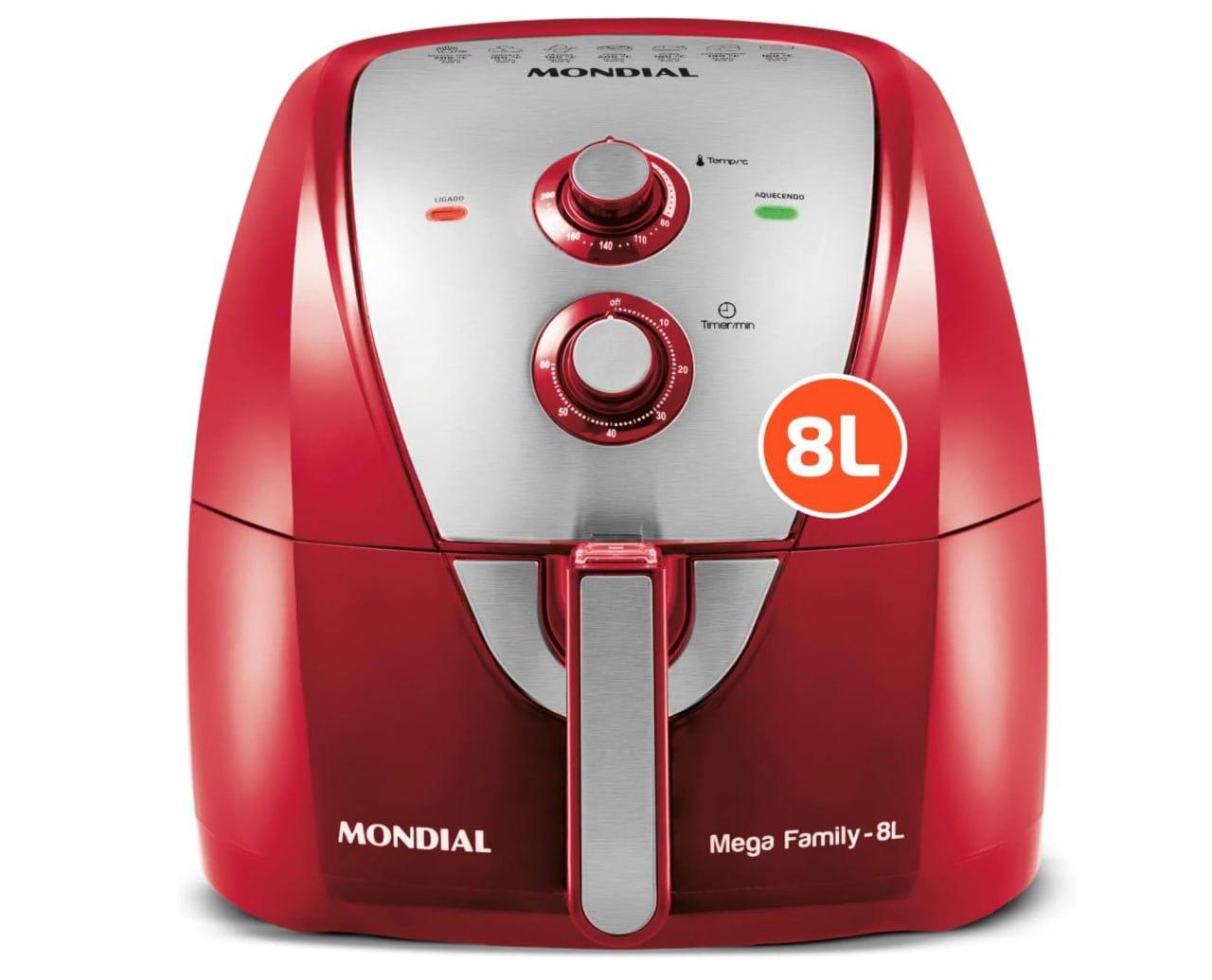 Fritadeira Sem Óleo Mega Family Mondial 8L 1900W
