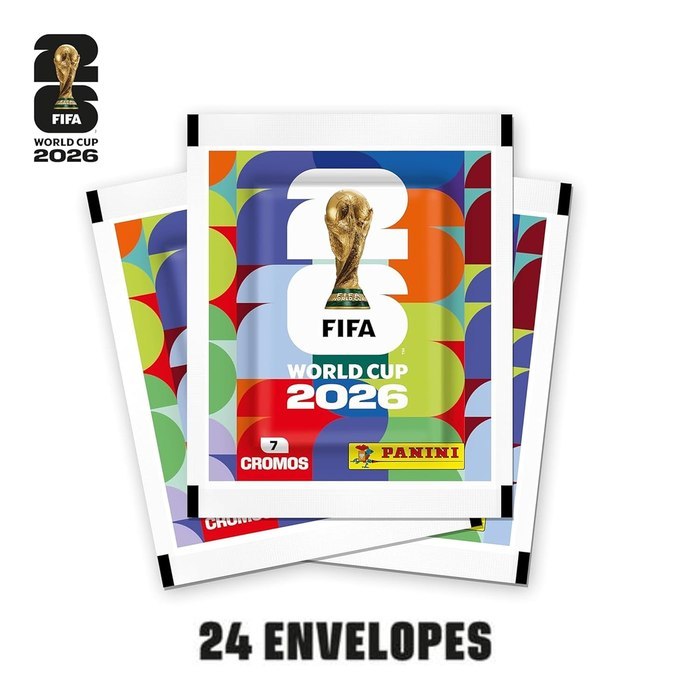 24 Envelopes Figurinhas Copa do Mundo FIFA 2026 + Cartela