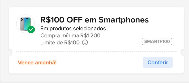 Celulares com Cupom de Desconto R$ 100 OFF