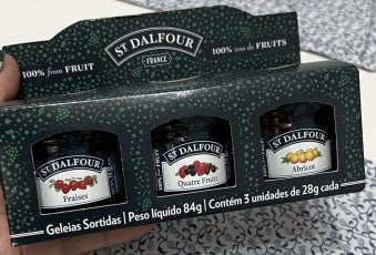 Kit 3 Geleias St Dalfour Damasco e Framboesa Zero Açúcar 28g