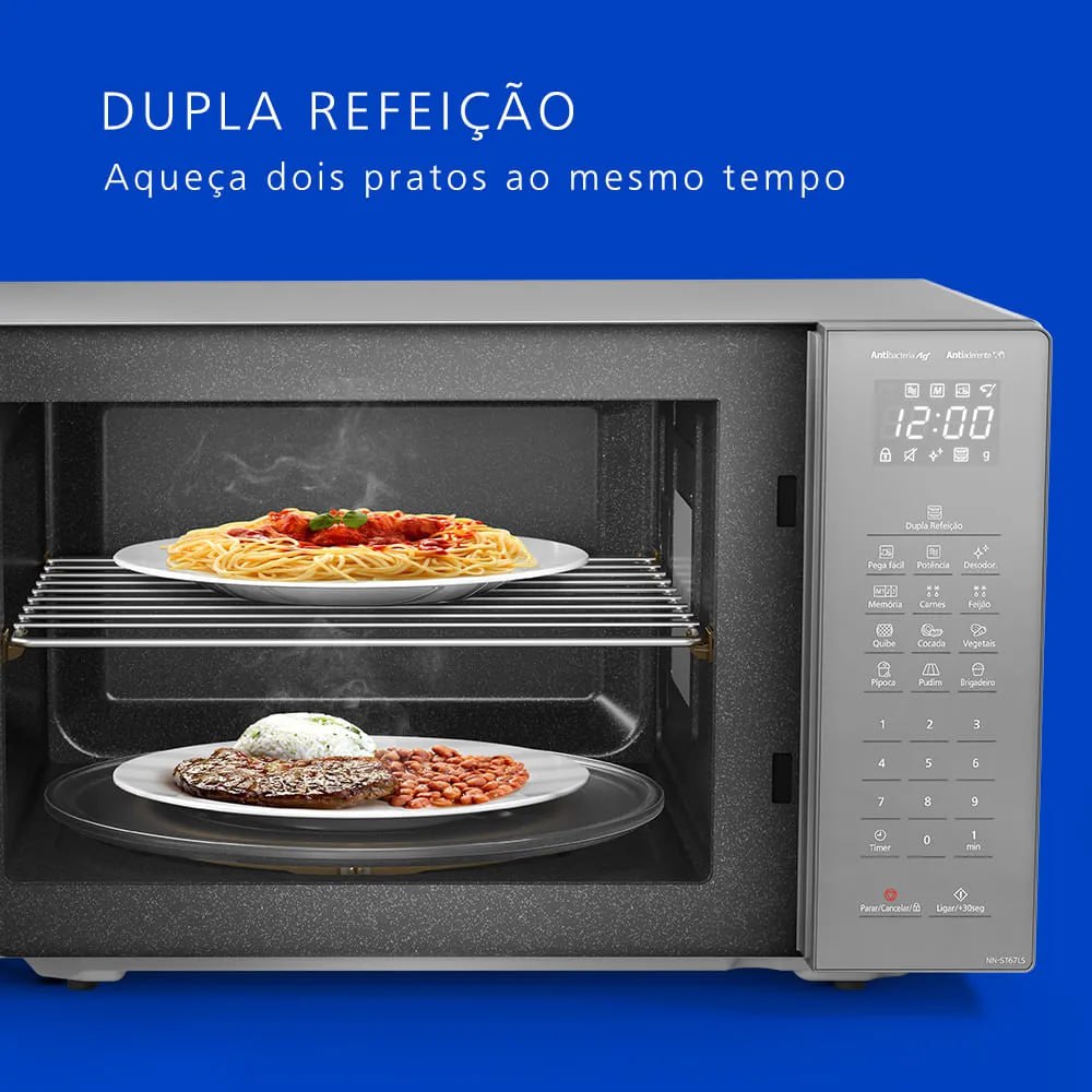 Micro-ondas Panasonic 34L Inox Porta Espelhada