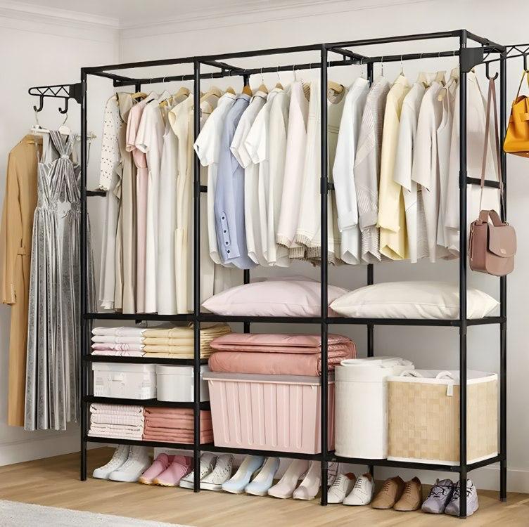 Cabideiro Arara Closet Roupas Sapateira Triplo