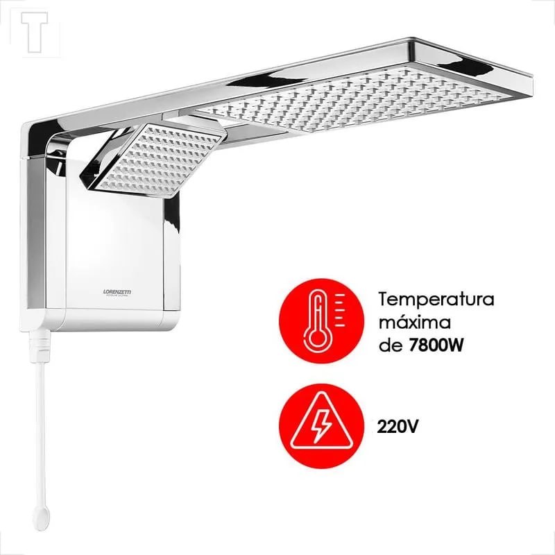 Chuveiro Acqua Duo Cromo 7800W 220v Lorenzetti