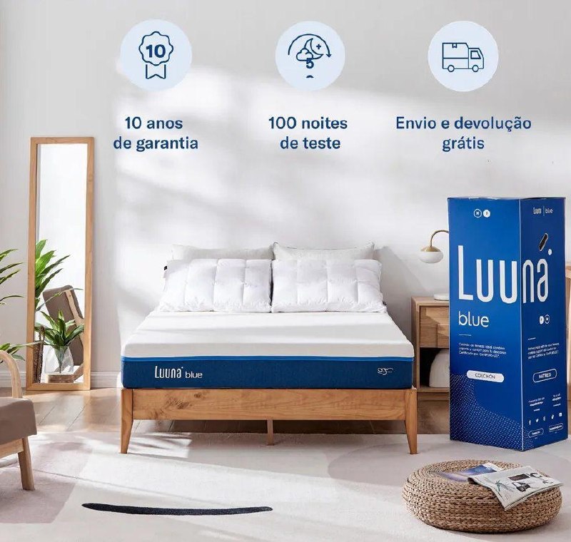 Colchão Luuna Blue Casal 3 Espumas