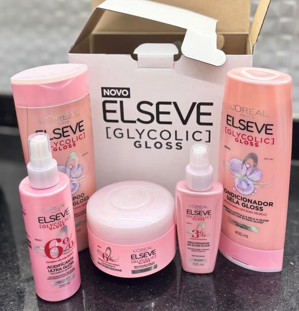 Kit com 5 Produtos L'Oréal Paris Elseve Glycolic Gloss