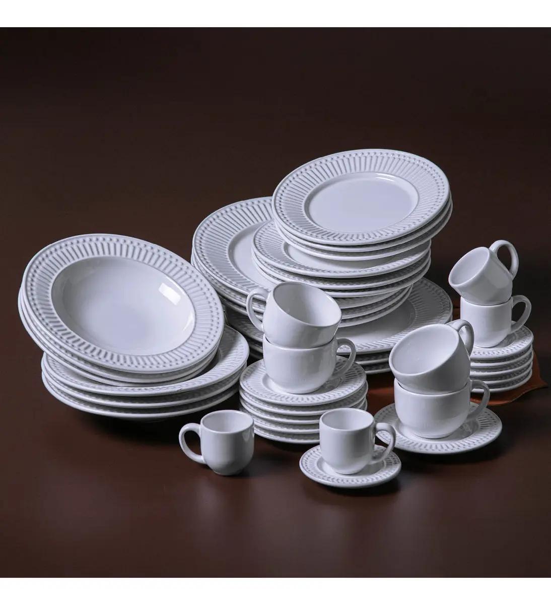 Aparelho de Jantar 30 Peças Porto Brasil Cerâmica Branco Linha Roma