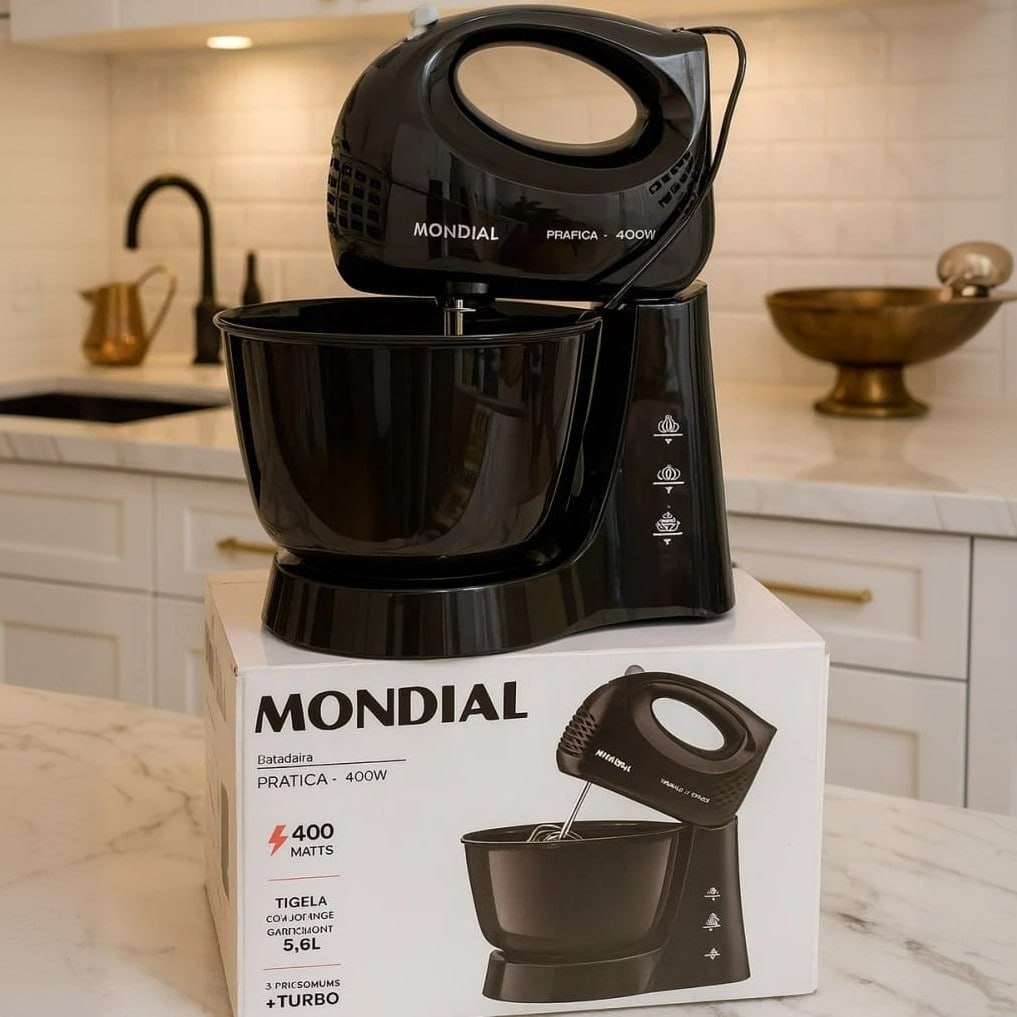 Batedeira Prática Mondial Preto 400W 220V
