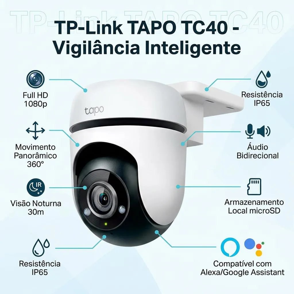 Câmera Segurança Wi-Fi TP-Link Tapo TC40 1080p Noturna