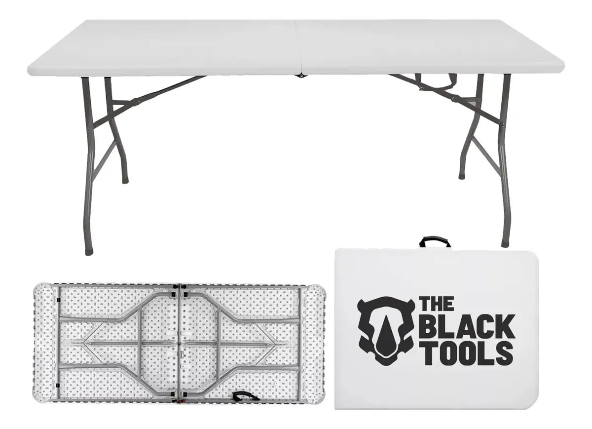 Mesa Dobrável Vira Maleta com Alça Portátil 1.80m The Black Tools