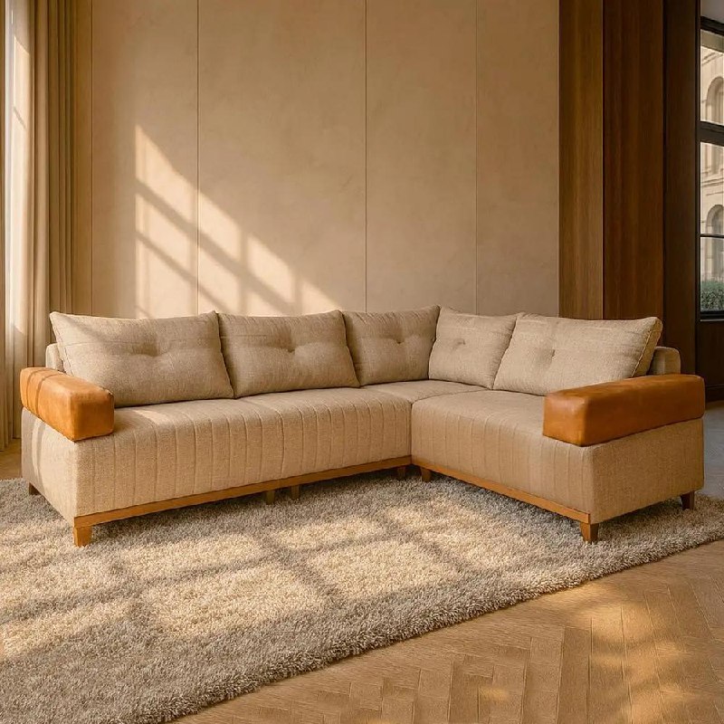 Sofá de Canto Leona Gold Bom Pastor 1,77x2,57 Espuma D33