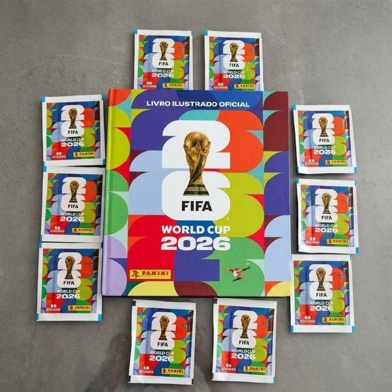 Kit Álbum Capa Dura + 12 Envelopes Figurinhas Copa do Mundo FIFA 2026