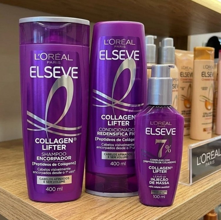 Kit L'Oréal Paris Elseve Collagen Lifter - Shampoo, Condicionador e Sérum