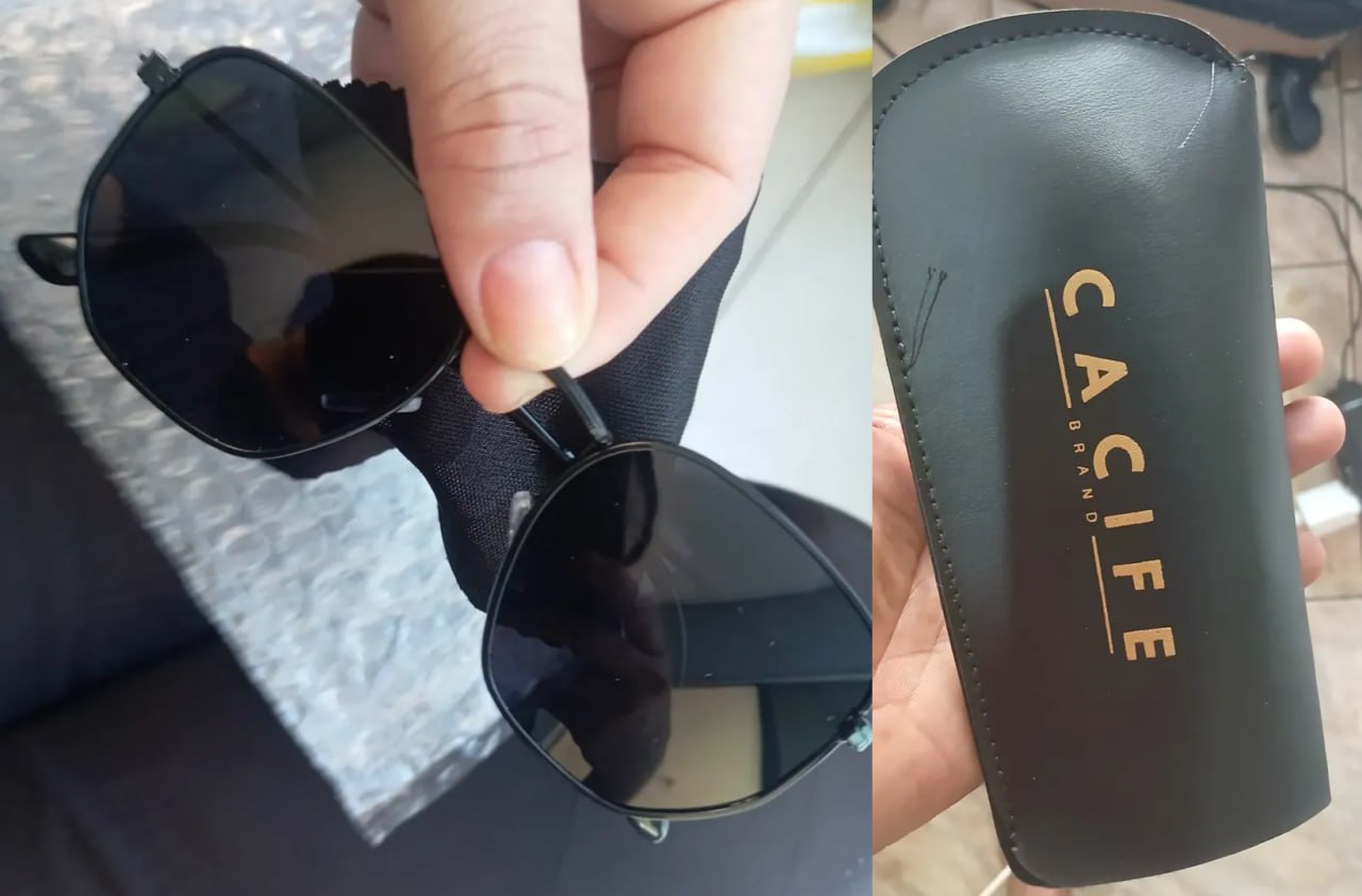 Óculos de Sol Cacife Brand Hexagonal Clássico UV400